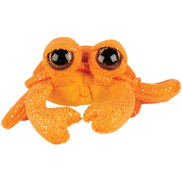   Gifts pluche krab knuffeldier - cute eyes - oranje - 14 cm - Knuffel zeedieren