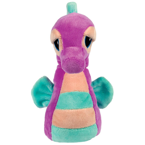   Gifts pluche zeepaardje knuffeldier - cute eyes - paars/blauw - 16 cm - Knuffel zeedieren