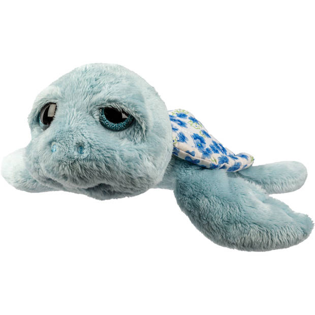   Gifts pluche zeeschildpad Jules knuffeldier - cute eyes - blauw - 24 cm - Knuffel zeedieren