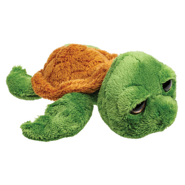 Suki Gifts pluche zeeschildpad Jules knuffeldier - cute eyes - donkergroen - 24 cm - Knuffel zeedieren