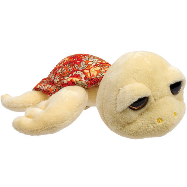   Gifts pluche zeeschildpad Jules knuffeldier - cute eyes - lichtgeel - 14 cm - Knuffel zeedieren