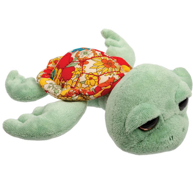   Gifts pluche zeeschildpad Jules knuffeldier - cute eyes - lichtgroen - 14 cm - Knuffel zeedieren