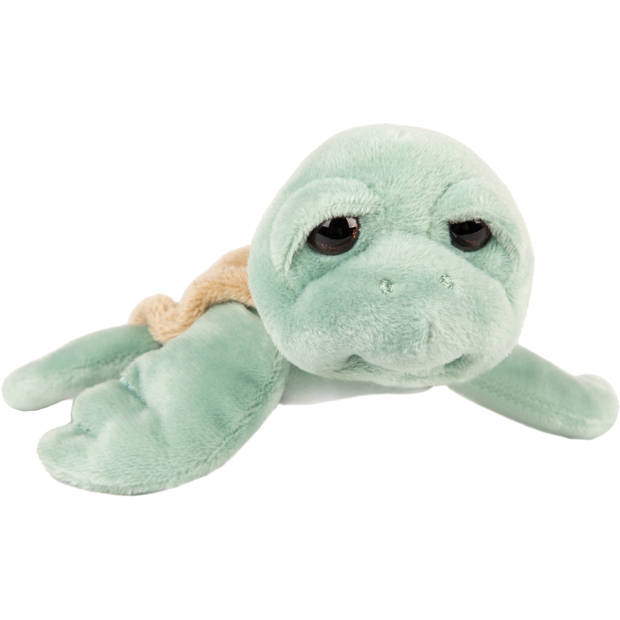 Suki Gifts pluche zeeschildpad Jules knuffeldier - cute eyes - mintgroen - 14 cm - Knuffel zeedieren