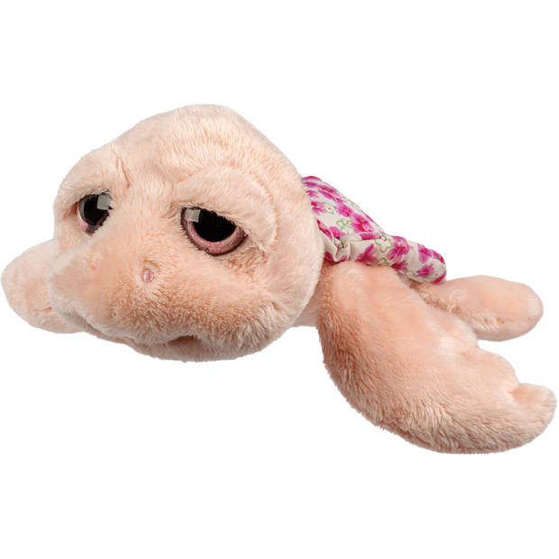   Gifts pluche zeeschildpad Jules knuffeldier - cute eyes - roze - 24 cm - Knuffel zeedieren