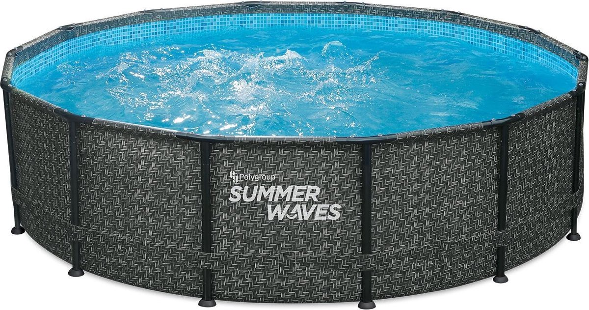 Summer Waves Elite Frame Zwembad - 427 x 107 cm - Antraciet Wicker