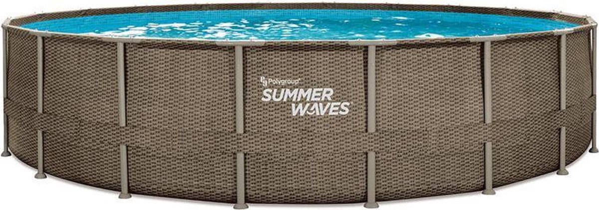 Summer Waves Elite Frame Zwembad - 610 x 122 cm - Bruin Wicker