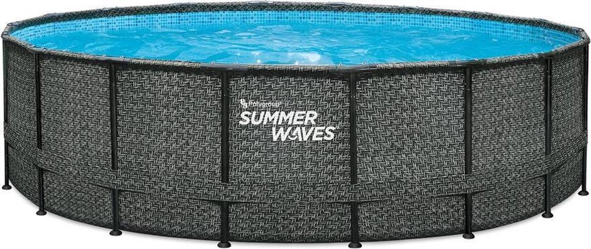 Summer Waves Elite Frame Zwembad Elite - 549 x 132 cm - Antraciet Wicker