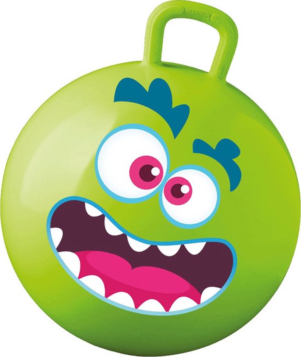 Summer Play Skippybal met smiley - groen - 50 cm - buitenspeelgoed voor kinderen