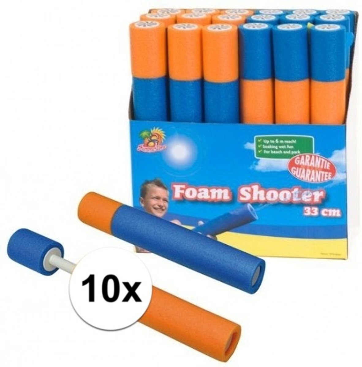 10x stuks Waterpistolen van foam 33 cm