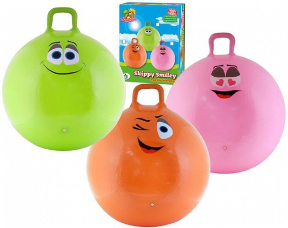 Skippybal smiley voor kinderen 70 cm  Roze