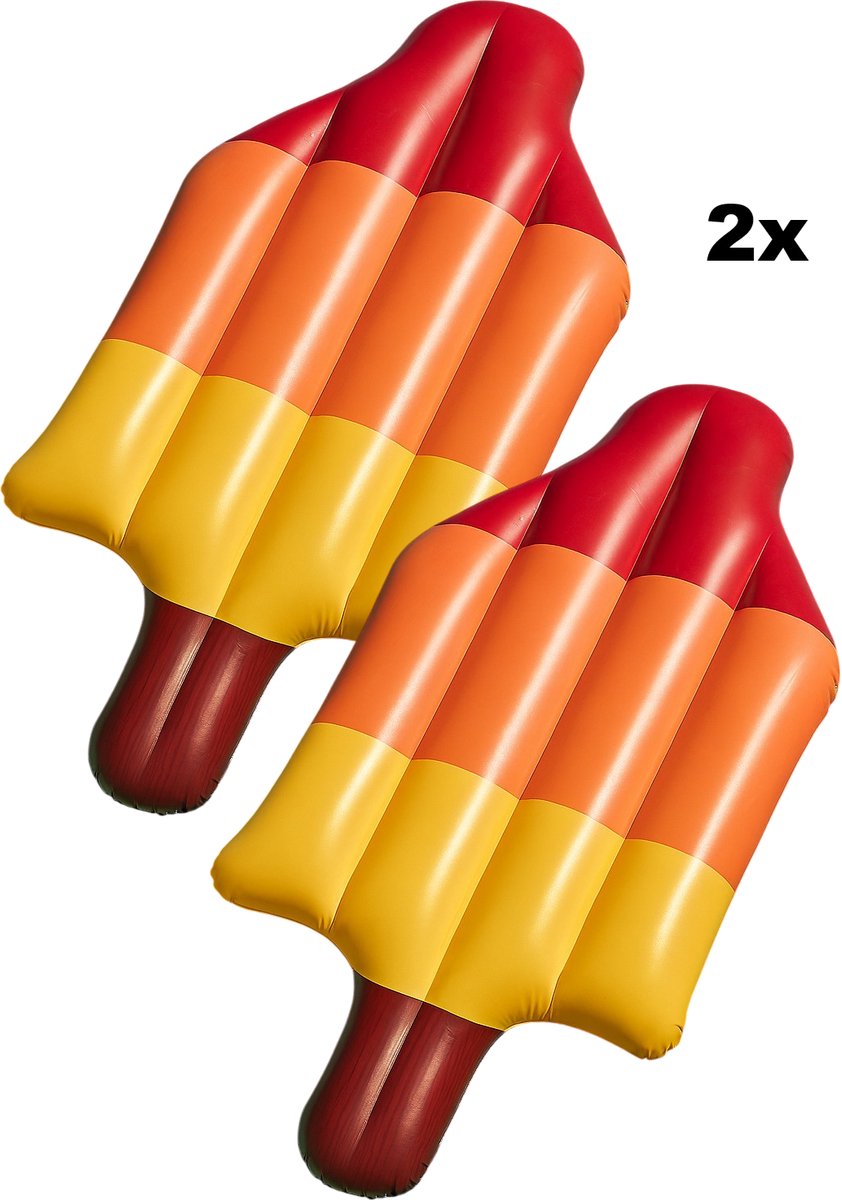 Raket IJsje   - SET 2 stuks – 161 x 78 cm – Opblaasbaar Zomerbed – Zwembad Matras in IJsjesvorm
