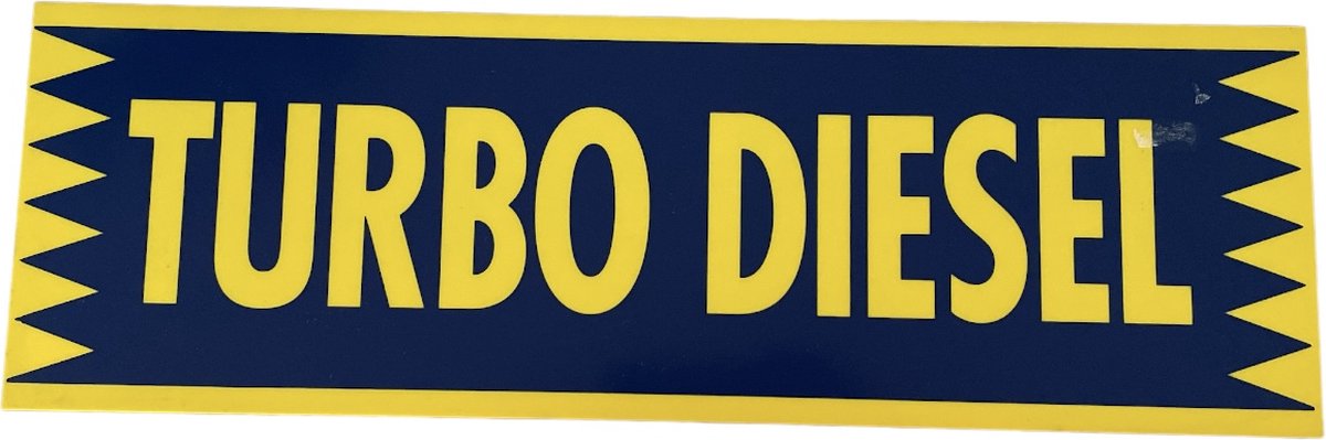 Kunststof Bord Turbo Diesel - 50 cm x 16 cm x dikte 1 mm - Geel/Blauw - Prijs per stuk