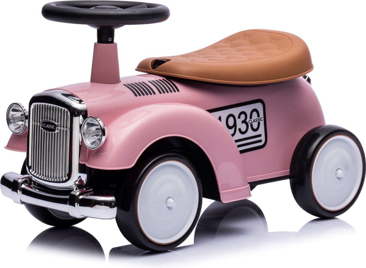 sun baby   voor kinderen vanaf 1 jaar Retro Classic, kinderauto, loophulp met claxon, pieptoon, opbergvak onder zitting (Roze)