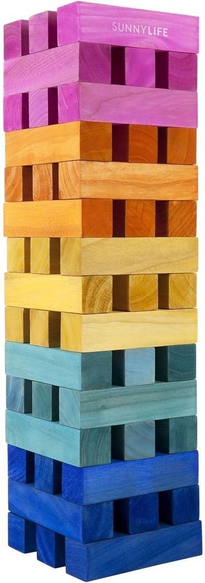 Sunnylife - XL Torenspel Hout - Jenga - 18 x 18 x 68cm. - Indoor & Outdoor