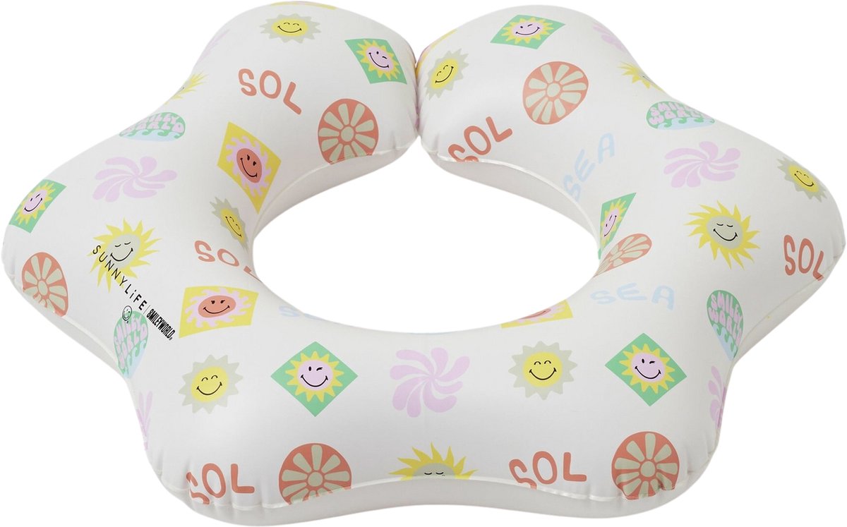 Sunnylife Zwemband Smileyworld Sol Sea - 50 x 45 x 10 cm - Opblaasbaar - Zwemring