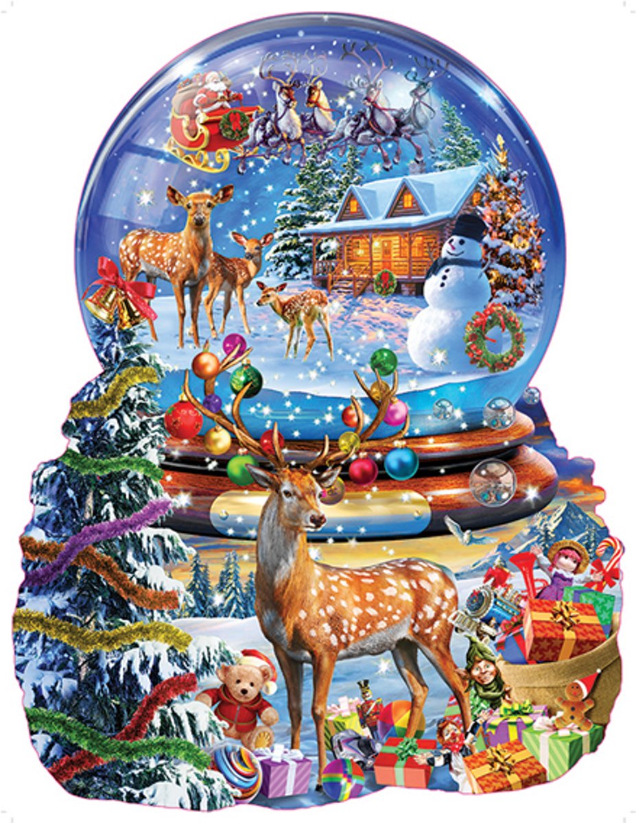 SunsOut shaped legpuzzel Christmas Snow Globe