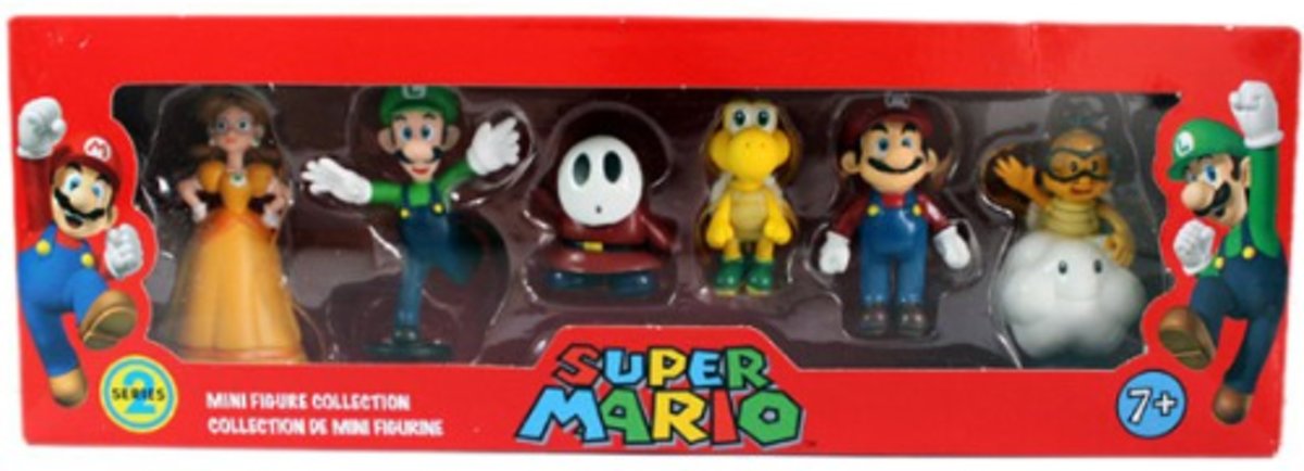 6 stuks super mario 7 cm - mario - luigi - koopa troopa - shy guy - lakitu - daisy - supermario actiefiguren - mario speelfiguren - super mario speelgoed - super mario figuurtjes -super mario figure collection