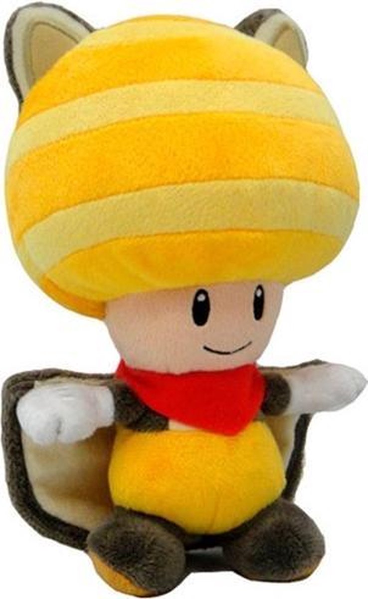 Super Mario Peluche Toad flying squirrel Yeloow 20cm