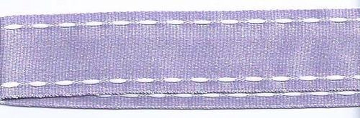 SR1207-01 Ribbon 16mm 20mtr whit white stitched end (01) lilac