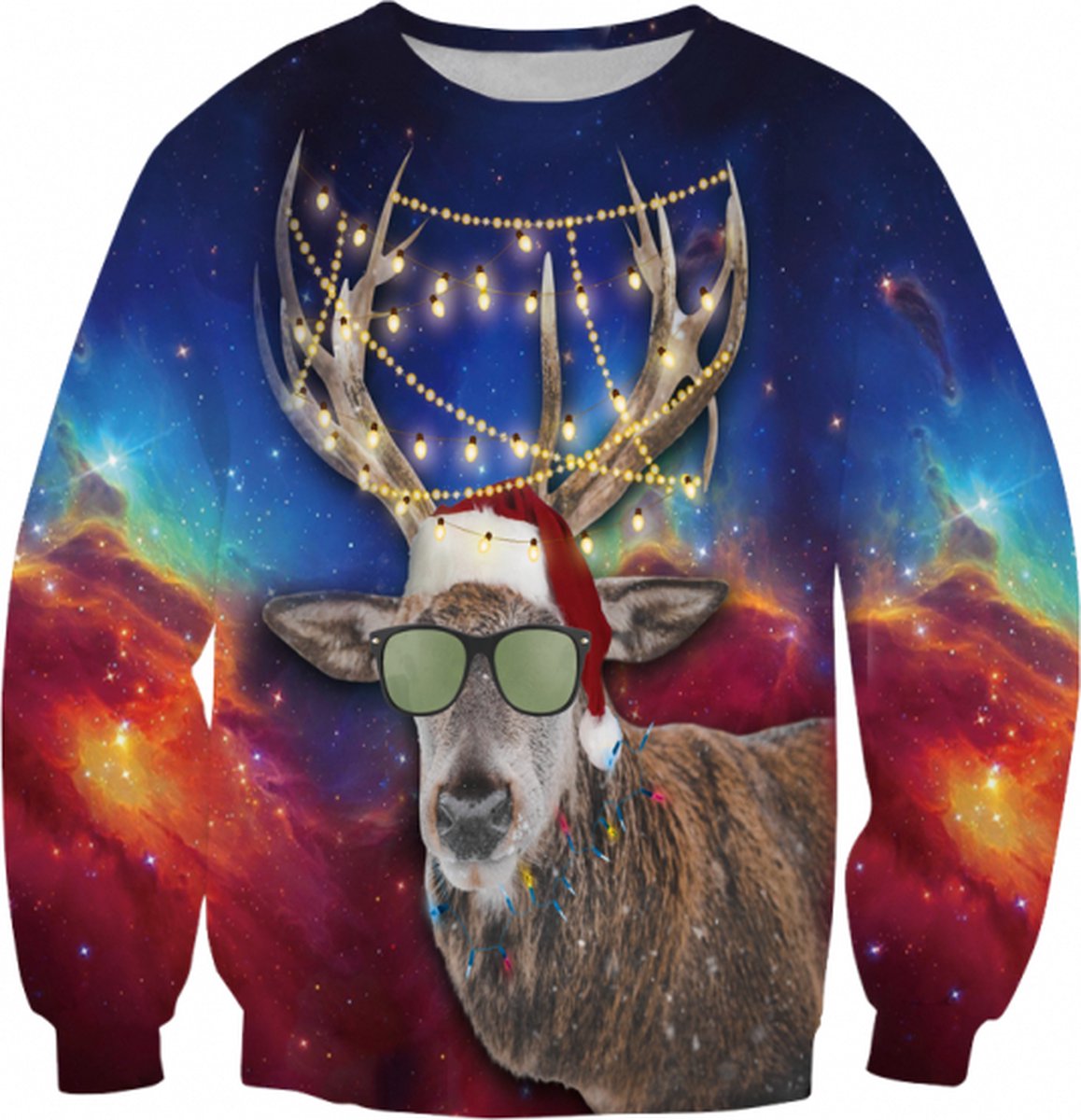 Rendier met zonnebril Foute kersttrui - Maat: S - Kerstmis trui - Heren kersttrui - Dames kersttrui - Foute kersttruien - Kerst outfit - Kerstkleding - Lelijke kersttrui - Gekke kersttrui -
