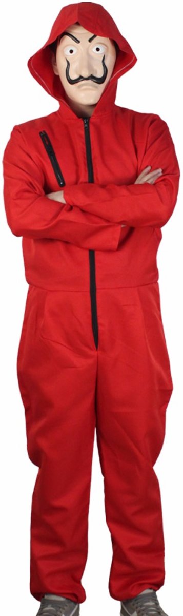 La Casa De Papel Pak Kostuum Overall Outfit Met Masker - Product Grootte: L