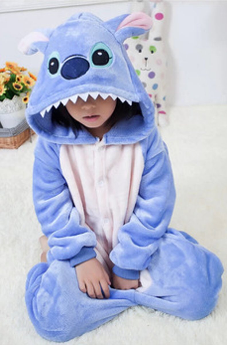 Stitch onesie kinderen Dieren Onesies L  (115) 130cm-140cm