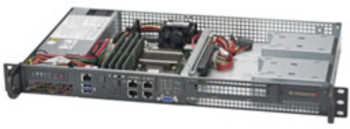 Supermicro 5018D-FN4T BGA1667 1U Zwart, Zilver