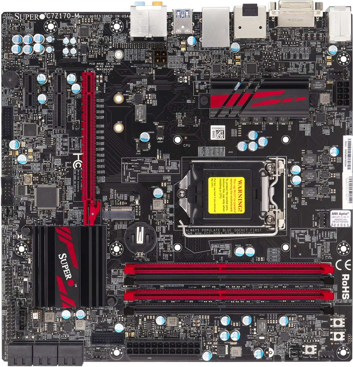 Supermicro C7Z170-M Intel® Z170 LGA 1151 (Socket H4) Micro ATX