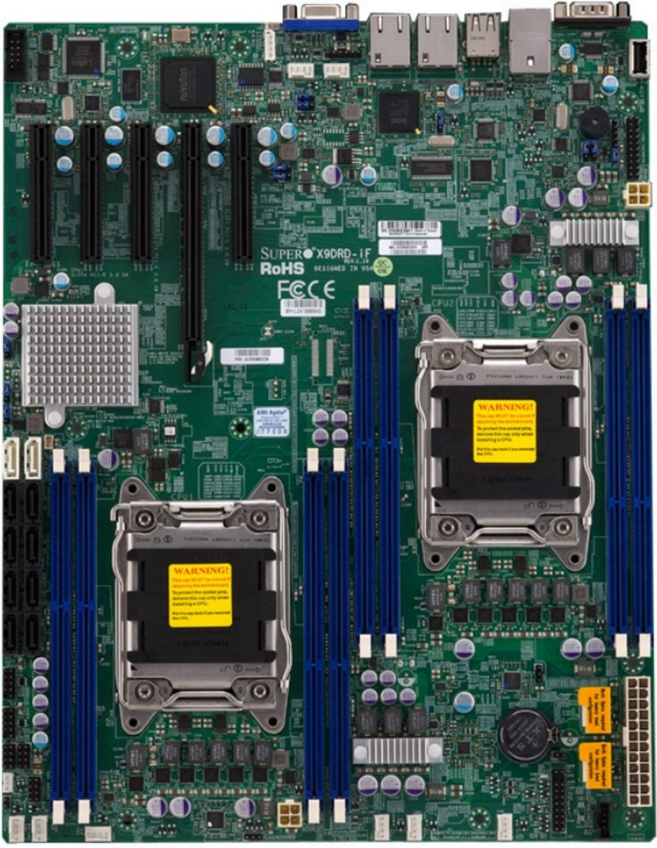 Supermicro MBD-X9DRD-IF-O server-/werkstationmoederbord LGA 2011 (Socket R) Intel® C602 Verlengd ATX