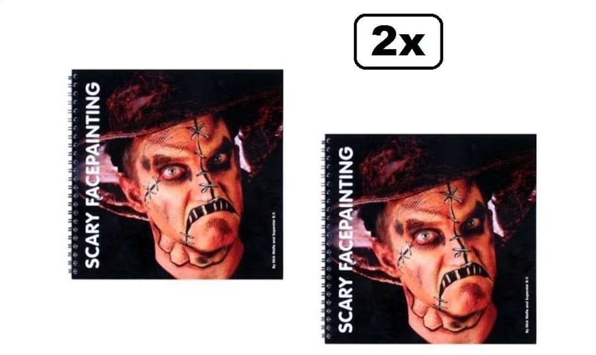 2x Schminkboek Scary Facepainting