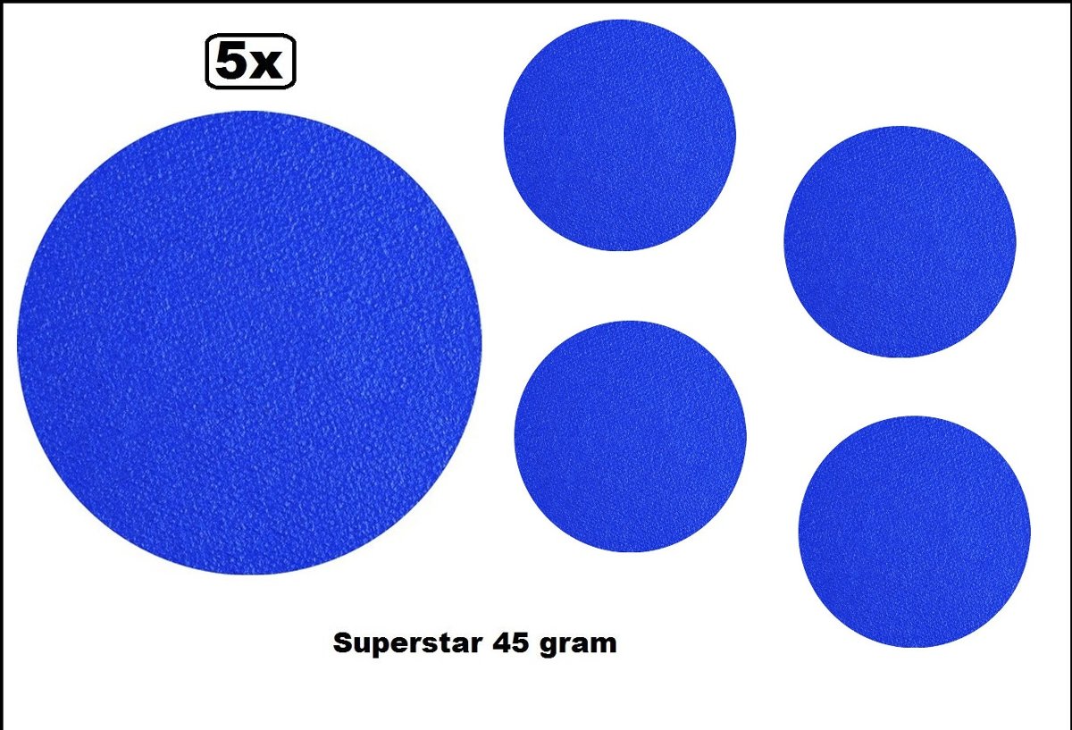 5x Superstar fel blauw 45 gram colour 043