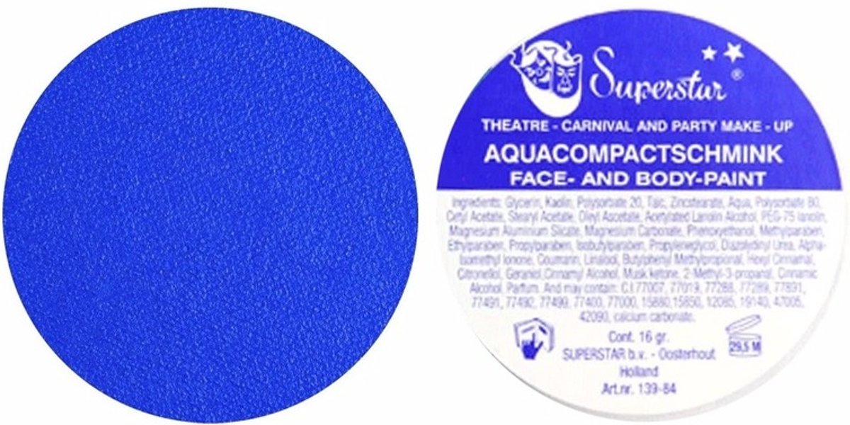 Aqua schmink blauw