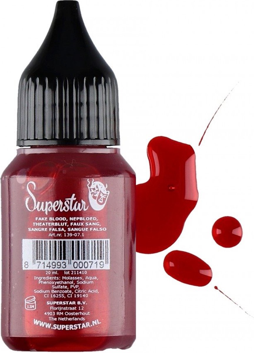 Superstar - Nepbloed - Helder Rood - Dik - 20ml - Nep bloed