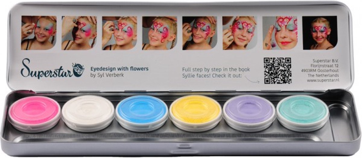 Superstar Aqua Face- and Bodypaint Schmink Palette 6 PASTEL UNICORN Colours