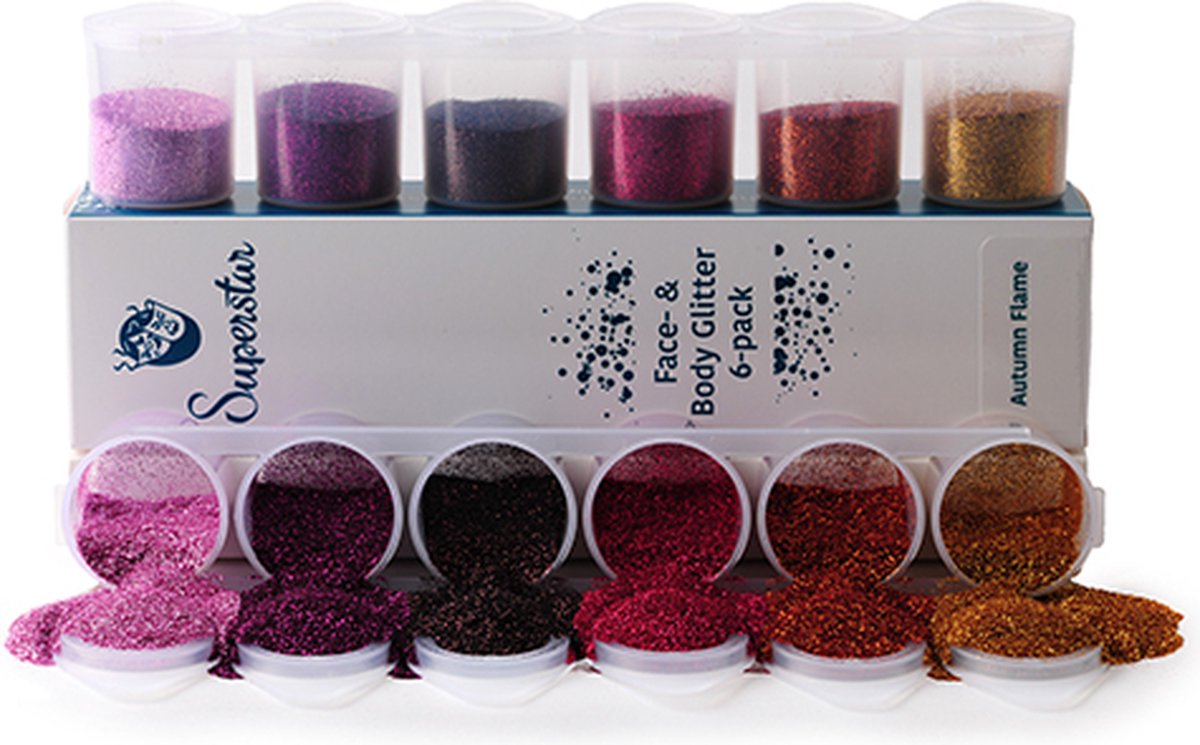 Superstar Autumn Flame Fine Glitter Mix 6-pack (90 ml)