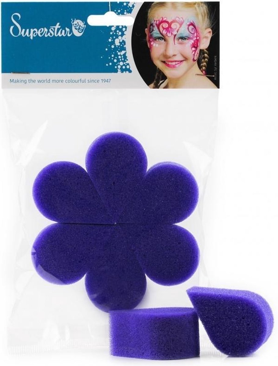 Superstar Eco Vlinder Schmink Spons 6 stuks / Butterfly Sponge (6)