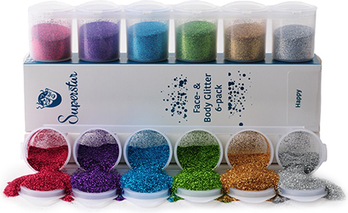 Superstar Happy Fine Glitter Mix 6-pack (90ml)