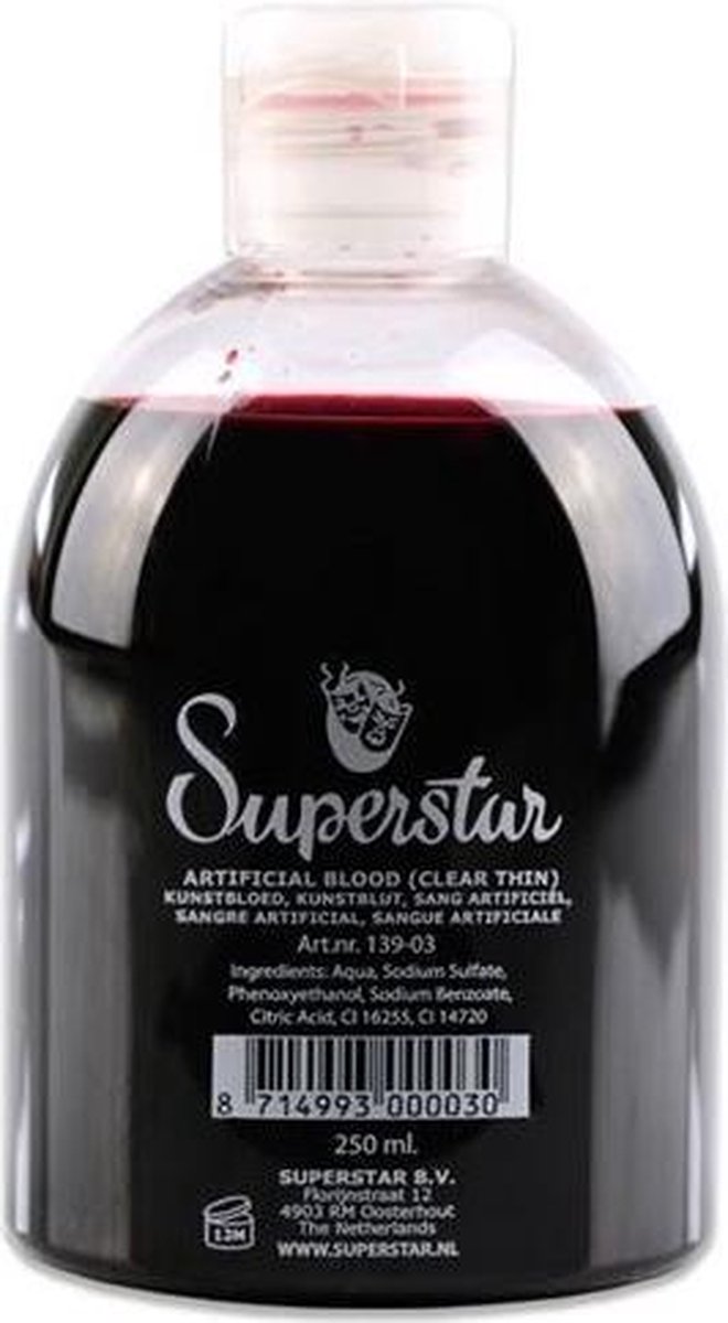 Superstar Kunstbloed Helder/dun 250 Ml Rood