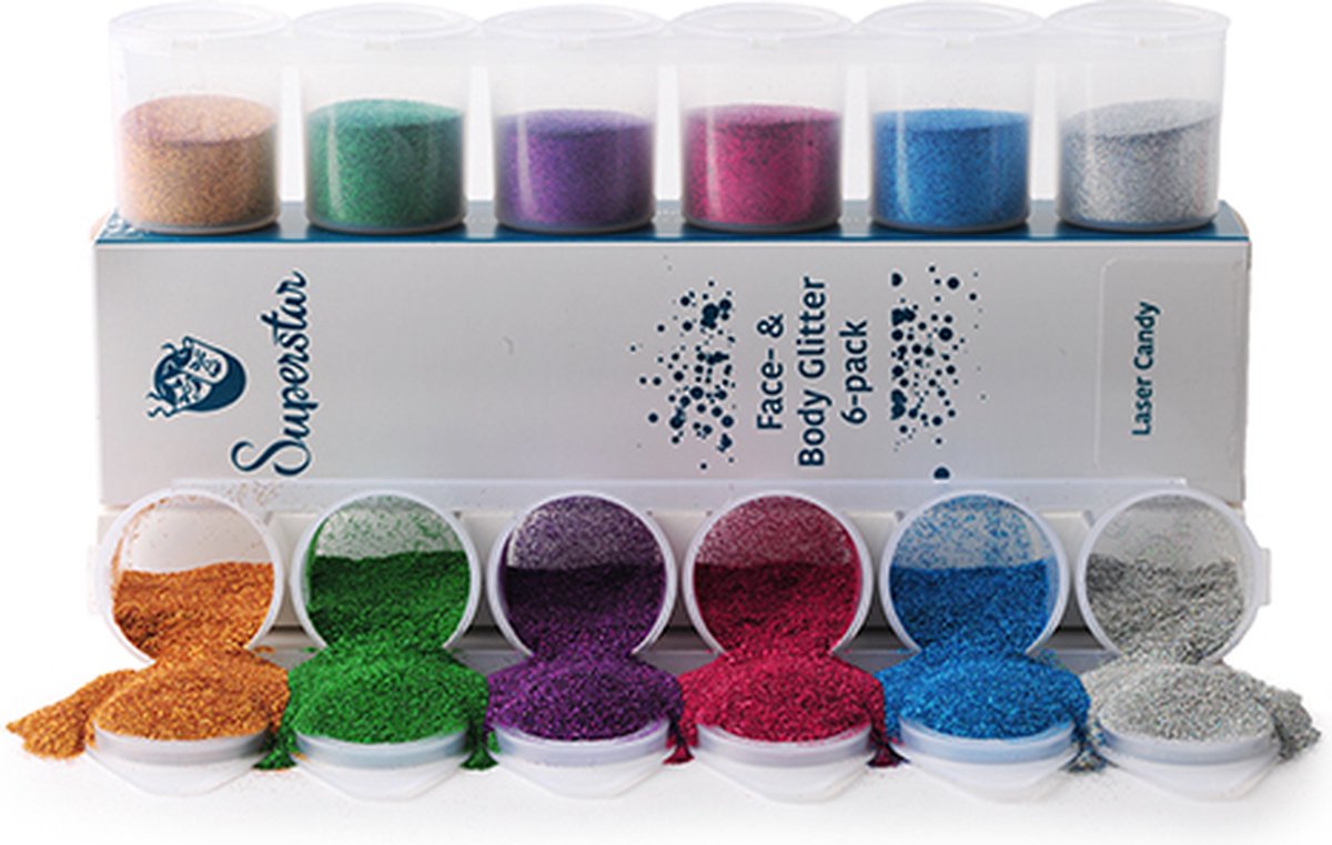 Superstar Laser Candy Fine Glitter Mix 6-pack (90ml)