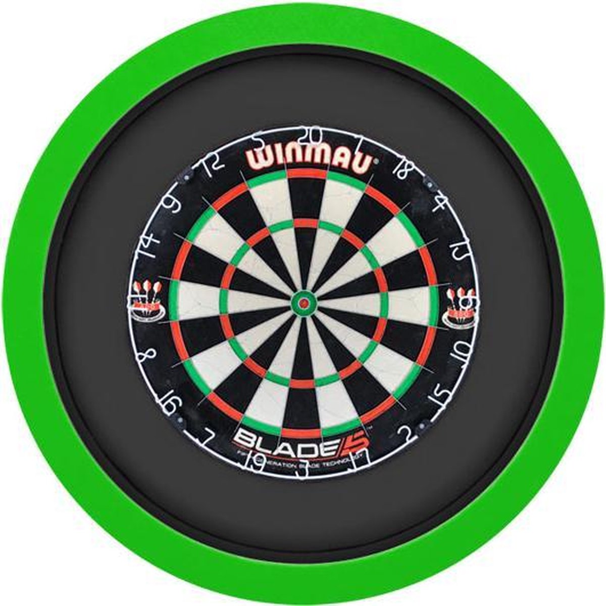 S4D Dartbord Verlichting XXL Duo Color Zwart Groen Neon