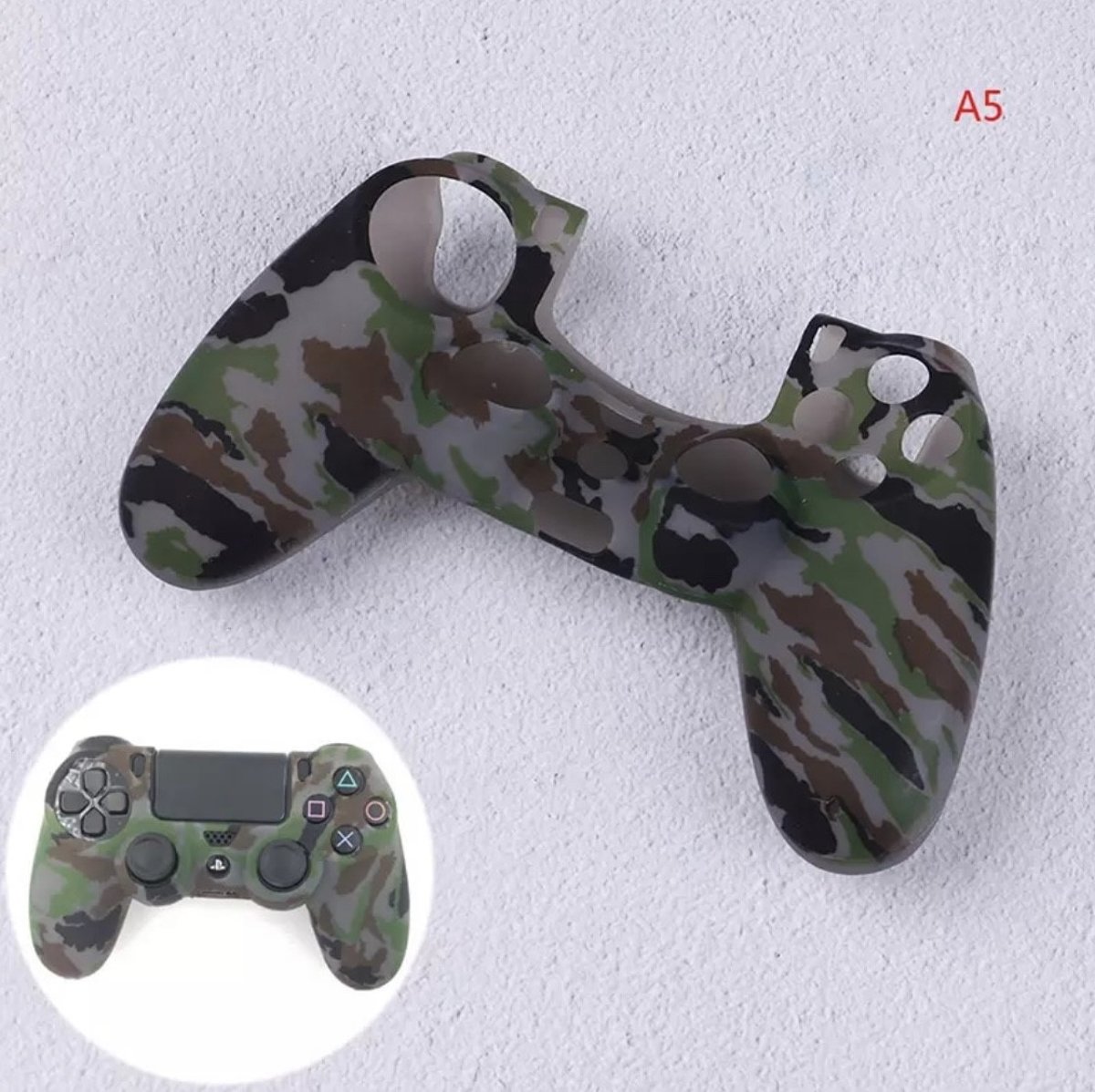 PS4 Controller Protector Siliconen - Camouflage Army Grey