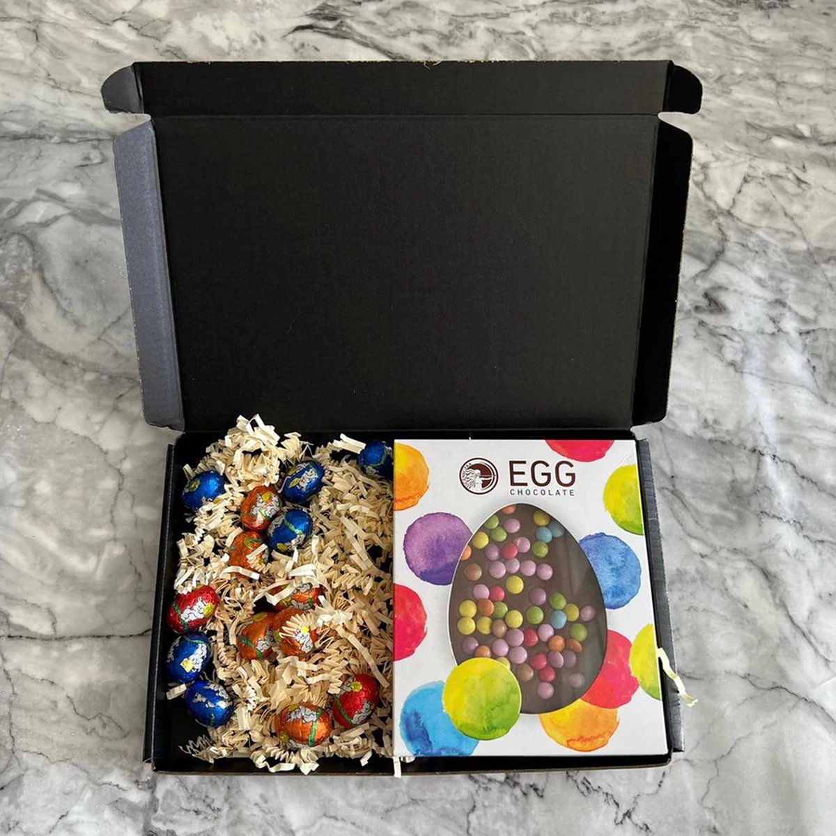 Gift box Pasen chocolade reep confetti