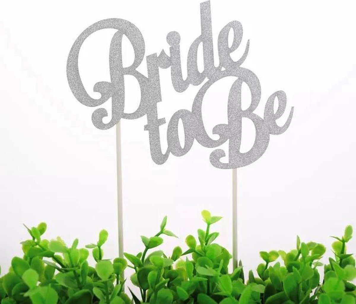 Cake topper - Bride To Be - Zilver