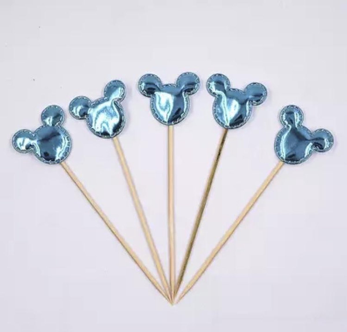 Cupcake Toppers - Mickey Mouse  - Blauw  - Decoratie - Voor Cake