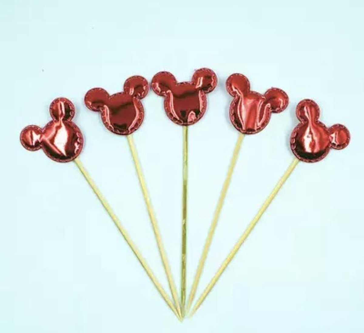 Cupcake Toppers - Mickey Mouse - Rood - Decoratie - Voor Cake