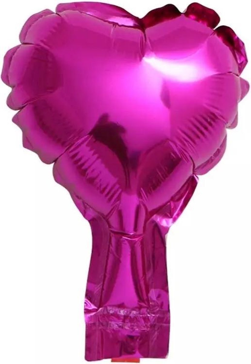 Hartje Ballon - Donker Roze - 12 cm - Folie - Ballon - Decoratie