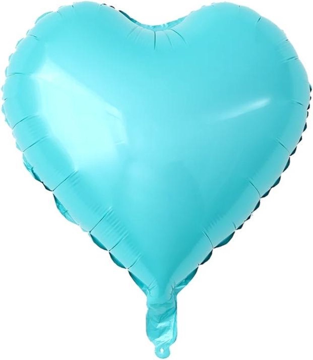 Tiffany Blauw - Ballon - 45 cm - Decoratie - Feest - Ballon - Hartje