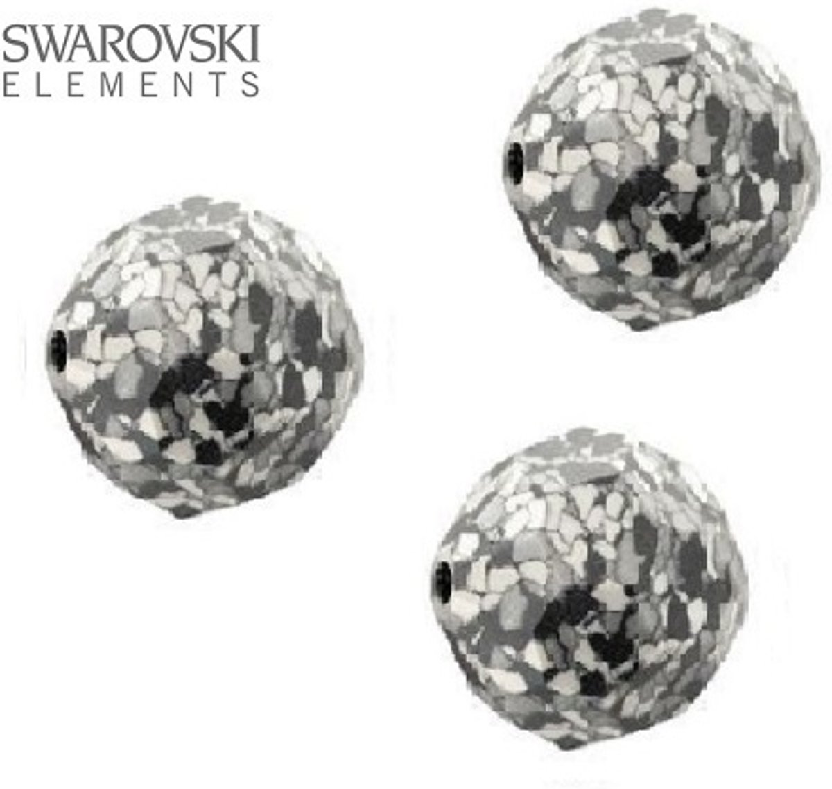 Swarovski kristal, ronde facetkralen 10mm (5000) ceramics zwart/wit. Verkocht per 12 stuks