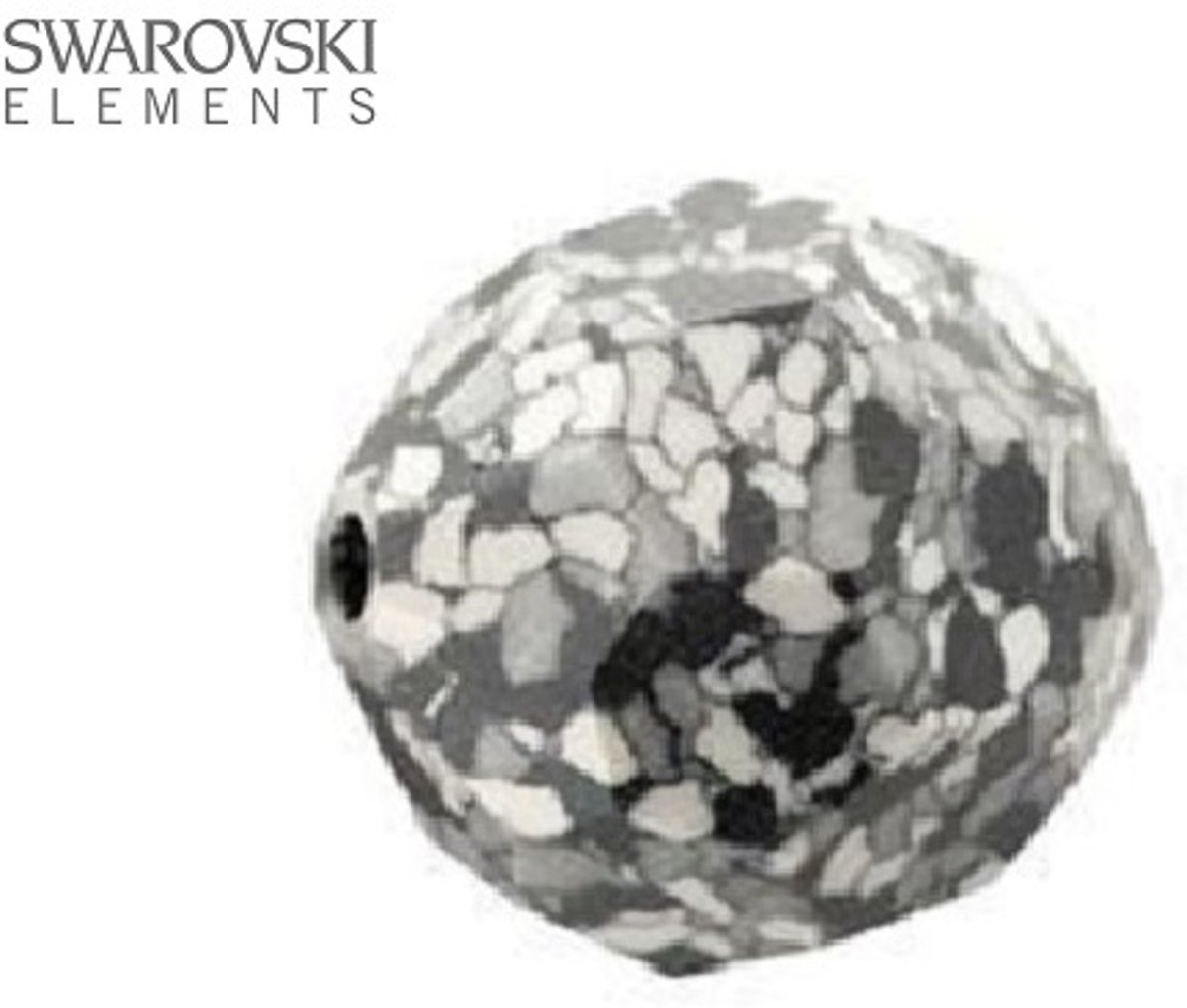 Swarovski kristal, ronde facetkralen 8mm (5000) ceramics zwart/wit. Verkocht per 12 kralen