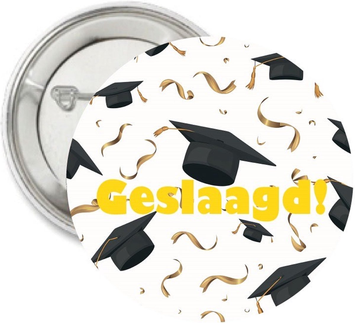 Button Geslaagd Party - button - geslaagd - examen - school - badge - feest - party